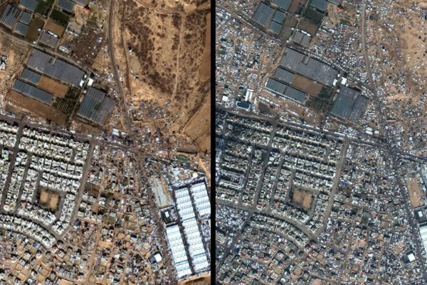 Cómo se ve el sur de Gaza por imágenes de satélite