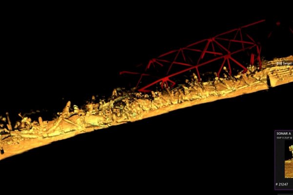 Imágenes en 3D revelan el lugar donde yacen los restos del puente de Baltimore