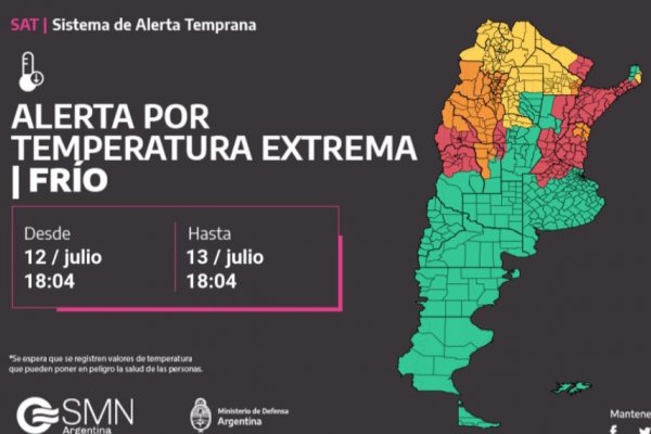 FRÍO POLAR! Corrientes y más de 14 provincias siguen en alerta