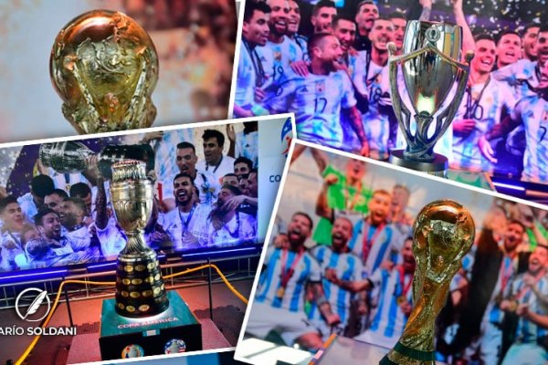 La muestra «Eternos Laureles» ya está en Rosario con la Copa del Mundo, la Copa América y la Finalissima