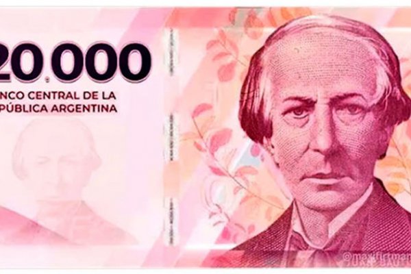 Llegan los nuevos billetes de $20.000 con la cara del prócer favorito del Gobierno