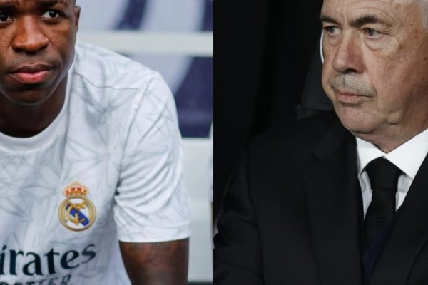 Ancelotti bancó a Vinícius: 