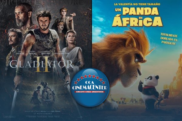 Gladiador 2 y Un panda en África, los estrenos en cines de esta semana