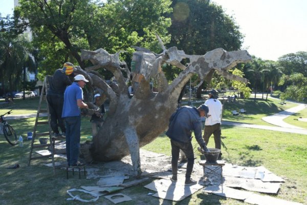 Con impronta guaranítica, el parque Camba Cuá se viste con esculturas mitológicas