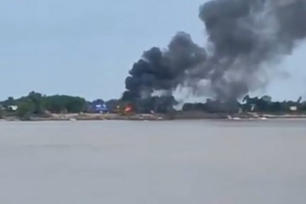 Se incendió una casilla en la isla frente a La Florida