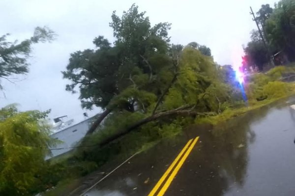 Tormenta eléctrica y fuertes vientos afectan a la ciudad de Esquina