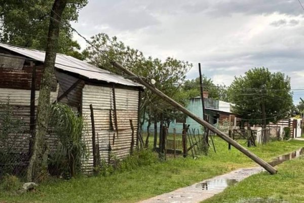 Temporal en el sur de la provincia: voladura de techos y sin luz