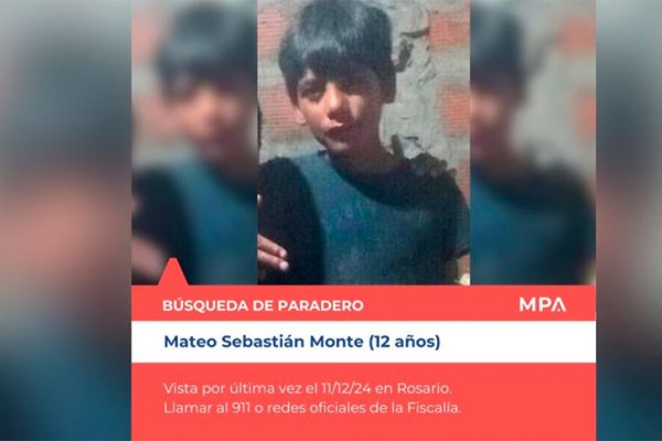 Buscan intensamente a un chico de 12 años que desapareció el miércoles