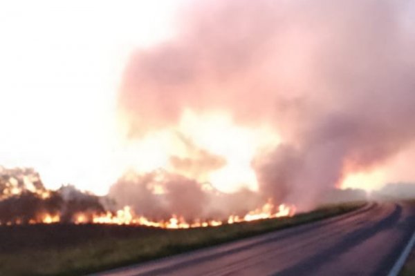 FUEGO! Incendio de proporciones en la zona de Itatí Corrientes