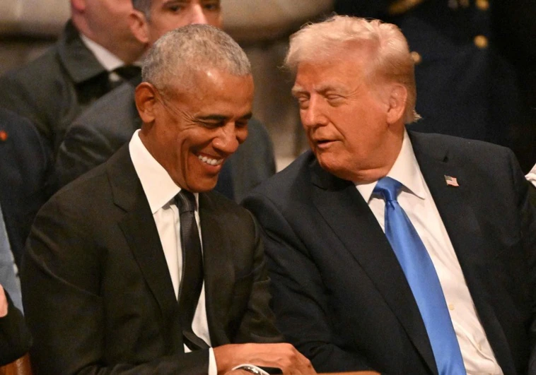 Insólita sintonía de Obama y Trump en el funeral de Carter