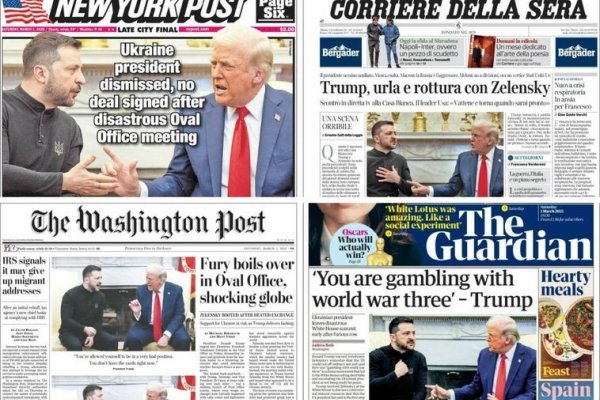 «La furia hierve en el despacho Oval»: la prensa internacional reacciona a la bronca de Trump a Zelenski