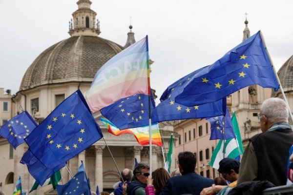 Gran manifestación por Europa en Roma, tras las críticas de Trump a la UE